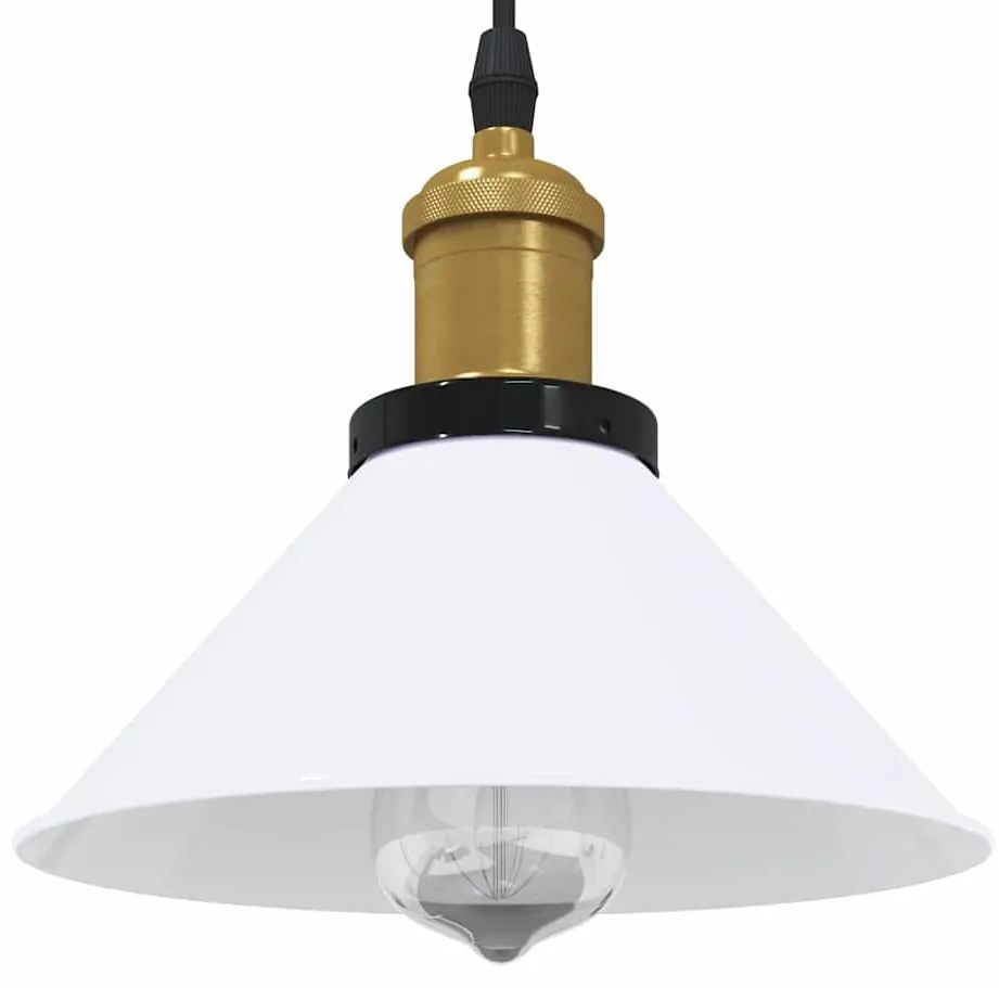 vidaXL Lampă suspendată reglabilă pe înălțime E27 alb lucios metal