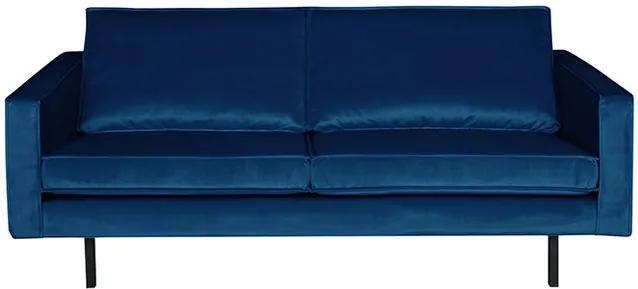 Canapea albastra din catifea pentru 2,5 persoane Rodeo Dark Blue Be Pure Home
