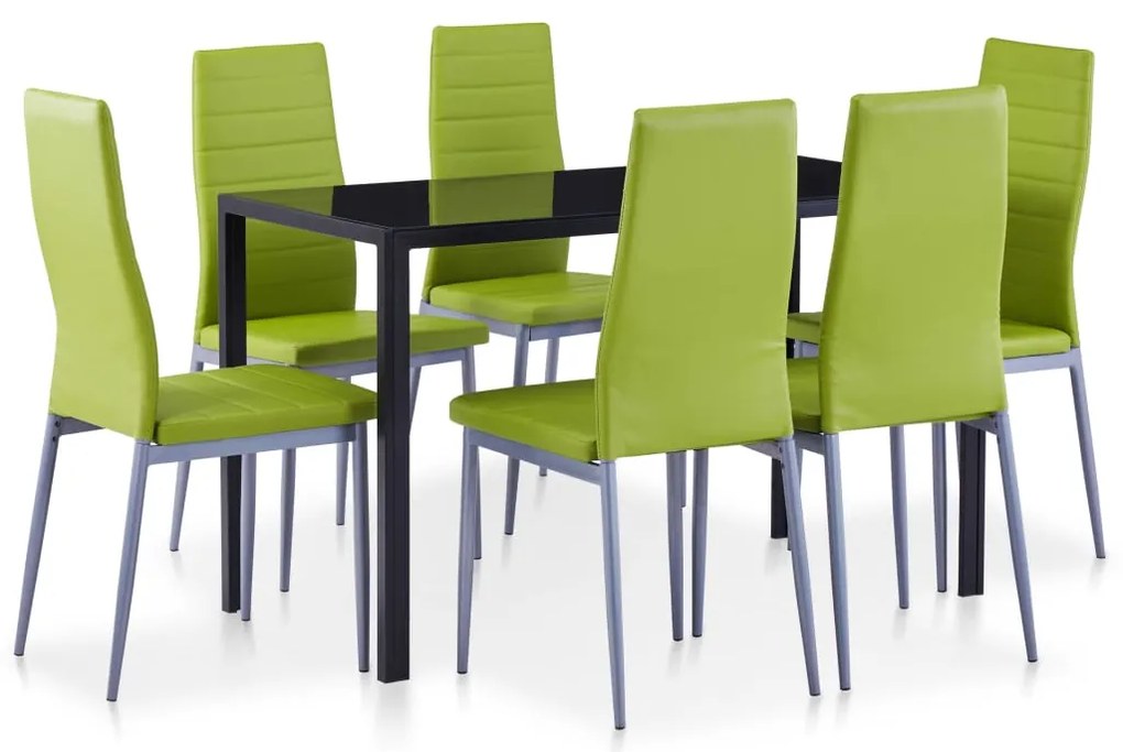 vidaXL Set mobilier de bucătărie, 7 piese, verde