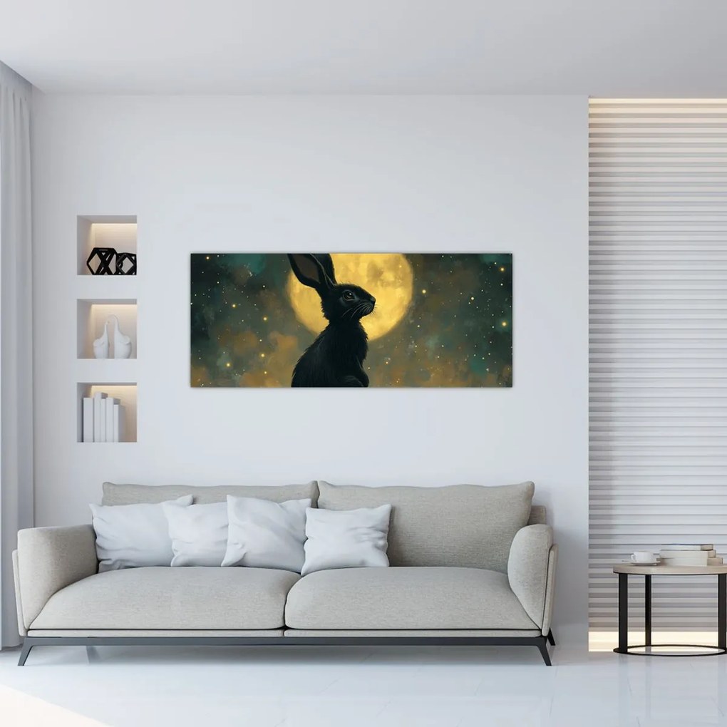 Tablou - Iepure cu lună (120x50 cm)