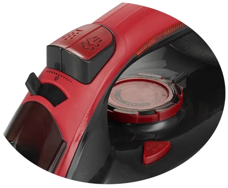 Fier de calcat Mesko MS 5031, 3000W, Placa ceramica, Oprire automata, Sistem anti-calcar, Rosu/Negru
