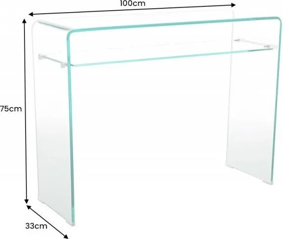 Consola moderna din sticla Fantome 100cm