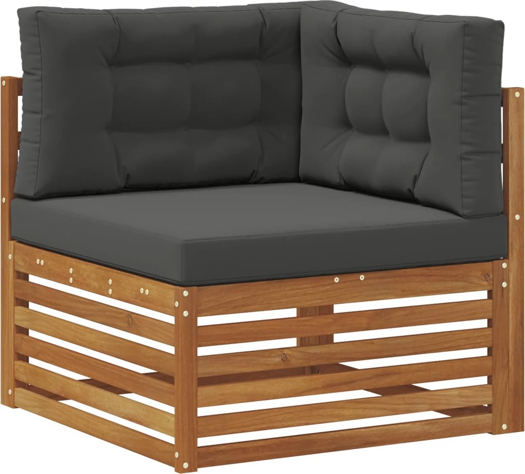 vidaXL Canapea de colț pentru exterior Lemn Solid de Acacia natural