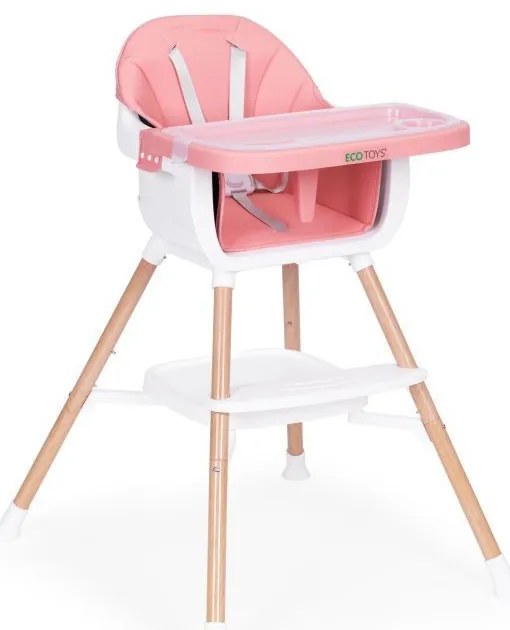 Scaun înalt pentru copii 2 în 1 roz
