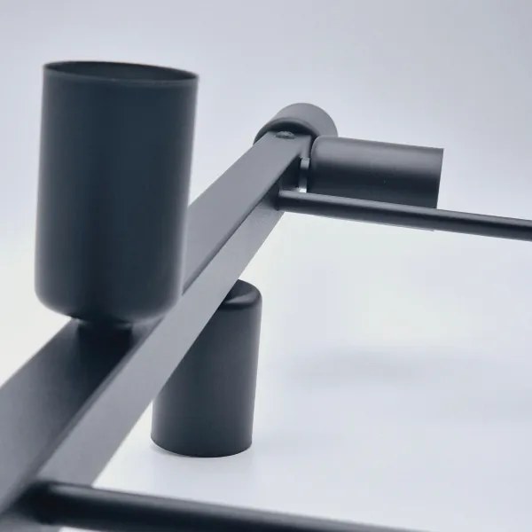 Lustră pe tijă ASTRID 8xE27/60W/230V negru