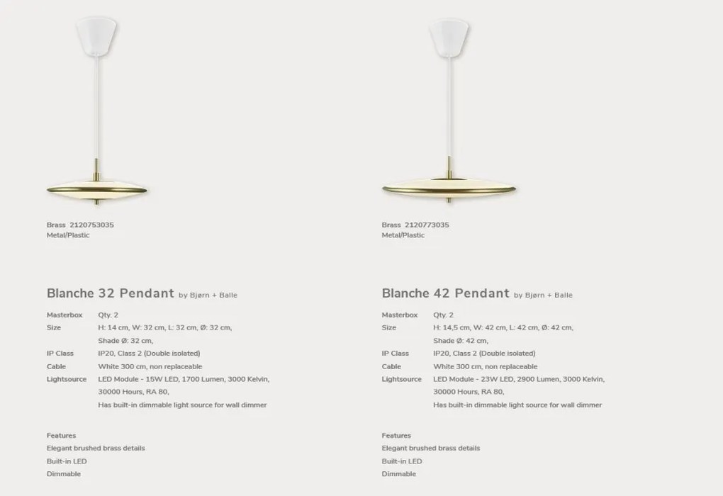 Pendul LED design modern Blanche 42 alama
