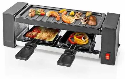 Grill electric Gourmet Raclette, placa 23x10cm, spatula, 2 persoane, 400W, Nedis