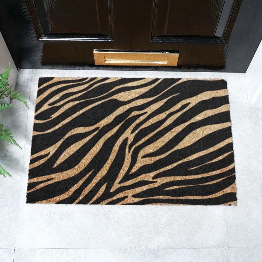 Covoraș de intrare din fibre de nucă de cocos 40x60 cm Zebra – Artsy Doormats