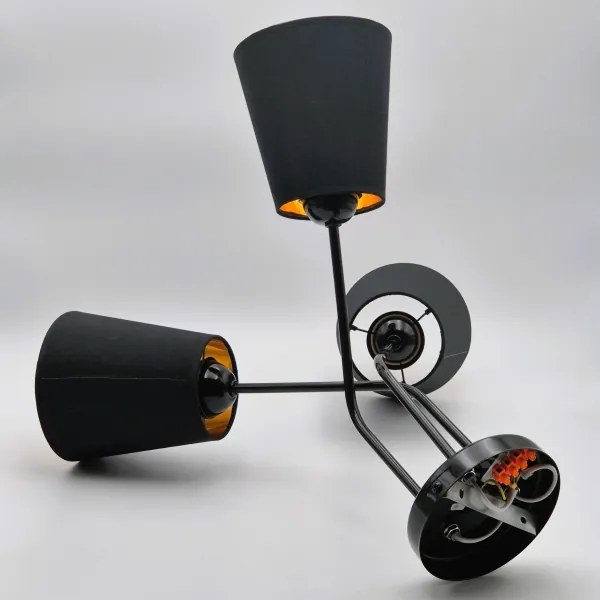 Lustră pe tijă IRMA 3xE27/15W/230V negru