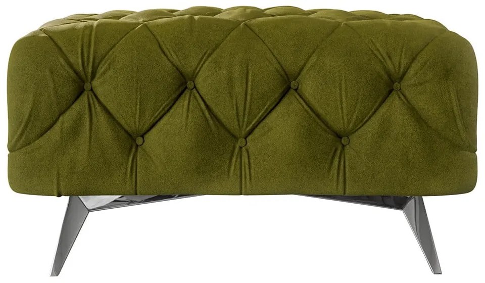 Taburet verde cu tapițerie din catifea Chelsea – Ropez