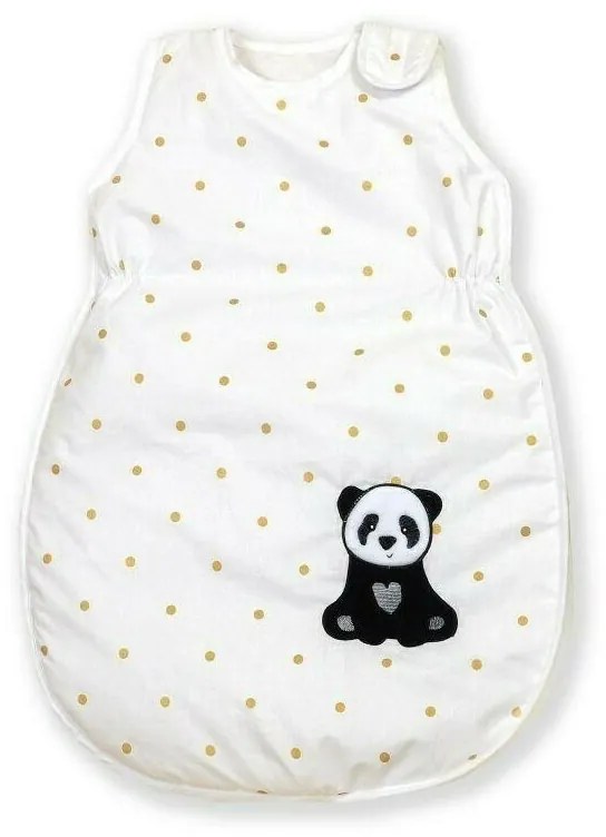 AMY - Sac de dormit fara maneci Golden Dot Panda Cu broderie, 80 cm, 74x50 cm