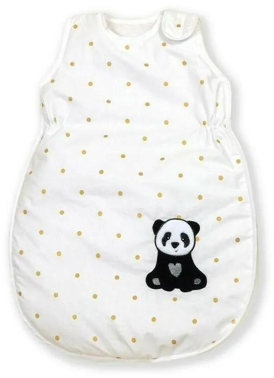 AMY - Sac de dormit fara maneci Golden Dot Panda Cu broderie, 80 cm, 74x50 cm