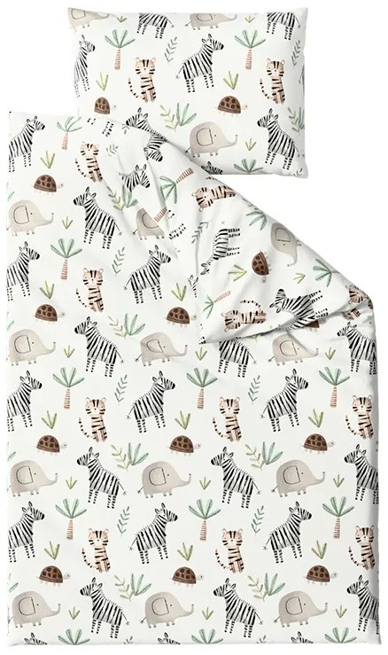 Lenjerie de pat pentru patut Renforce JUNGARI crem Dimensiune lenjerie de pat: 45 x 65 cm | 90 x 140 cm