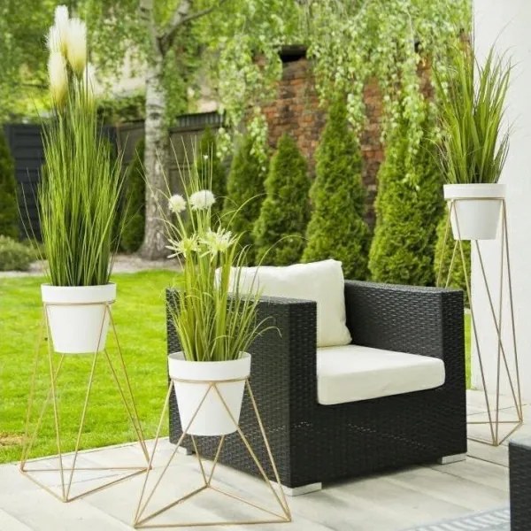 Suport de ghiveci TRIANGL 40x45 cm auriu