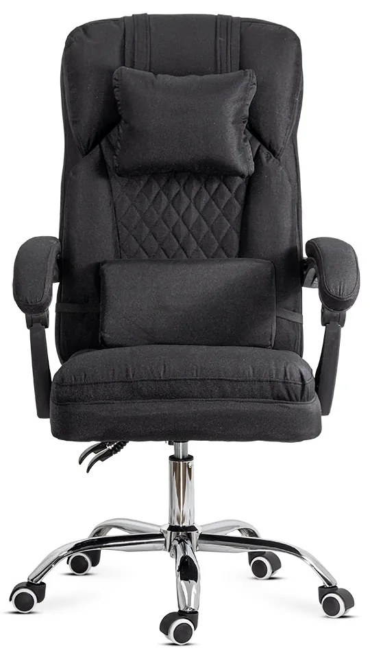 Scaun de birou cu pernă lombară cu masaj din stofă OFF 936 negru