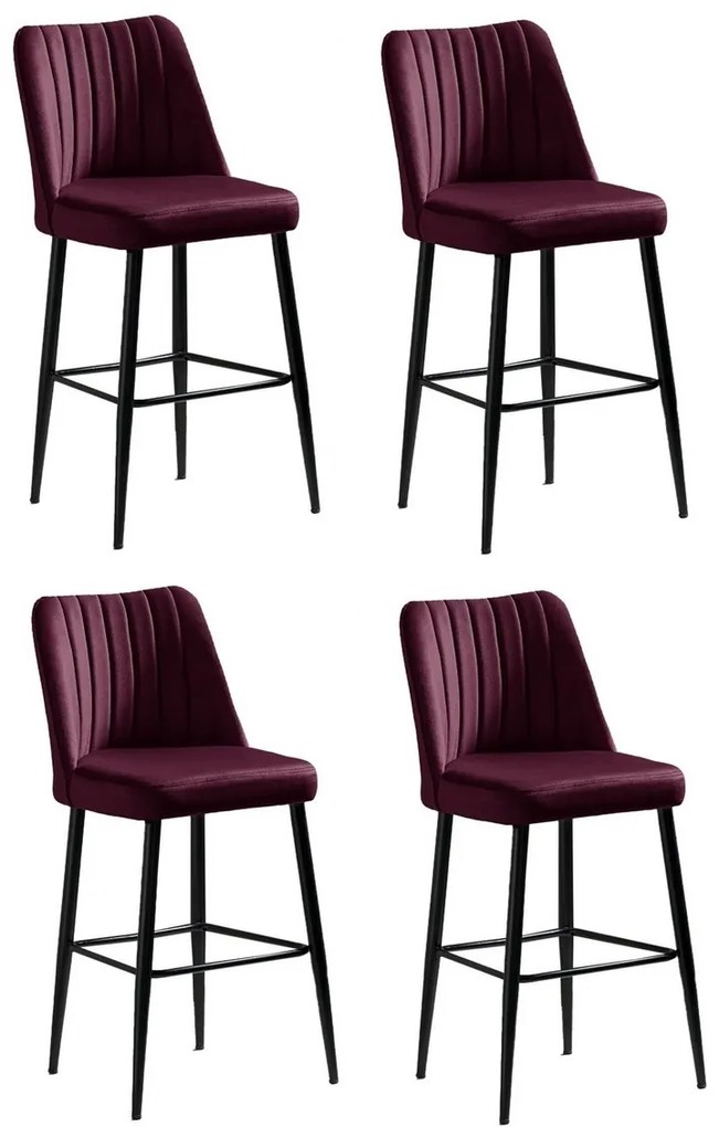 Set de scaune de bar Vento Claret Red and Black, 4buc., 4 buc