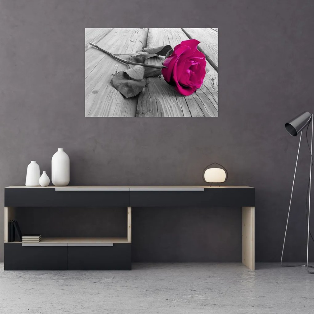 Tablou - Trandafir roz (90x60 cm)