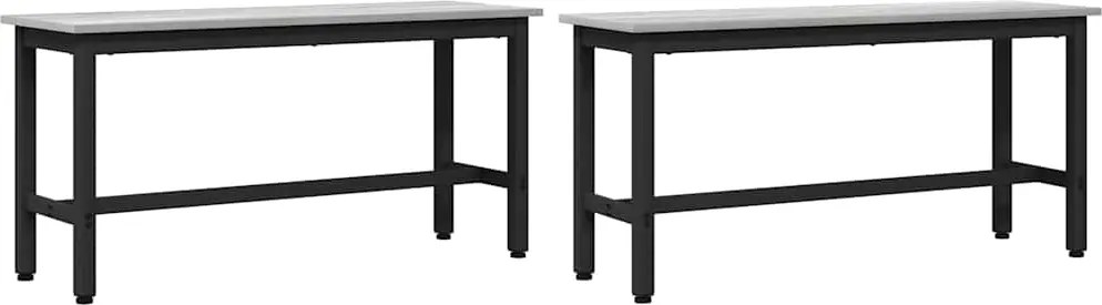 vidaXL Bancă de Dining 2 pcs Gri Sonoma 100 x 32,5 x 48,5 cm