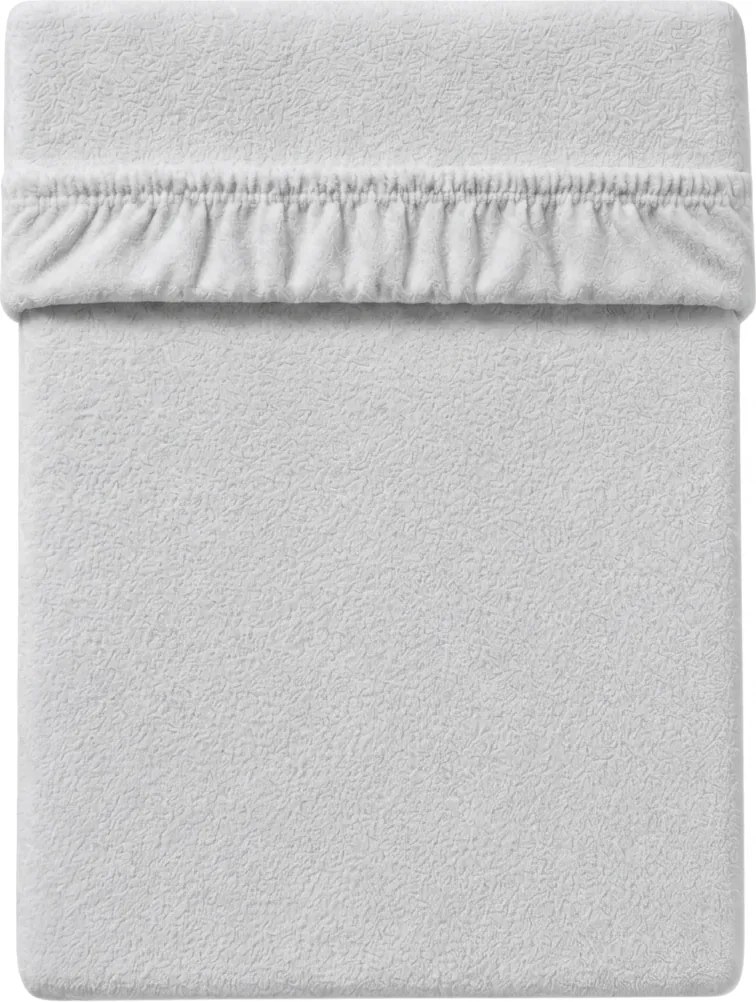 Cearșaf din fleece cu elastic MOLTON argintiu 180 x 200 cm
