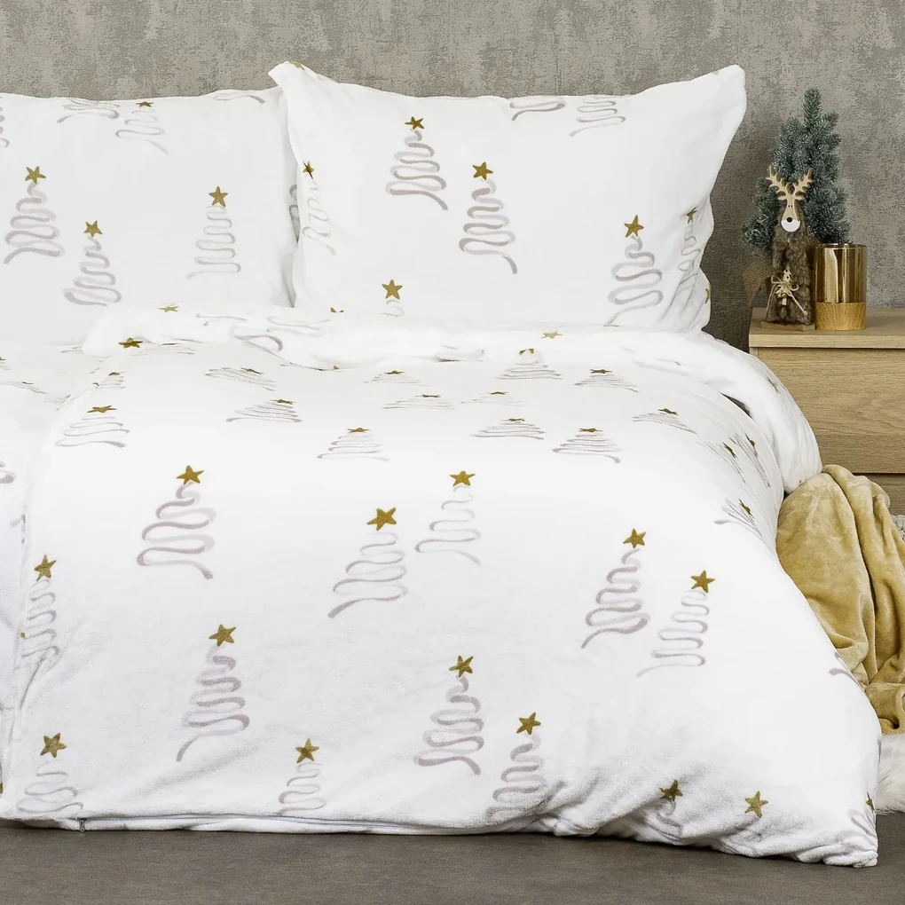 Lenjerie de pat din microflanel 4Home Christmas tree, 140 x 200 cm, 70 x 90 cm, 140 x 200 cm, 70 x 90 cm