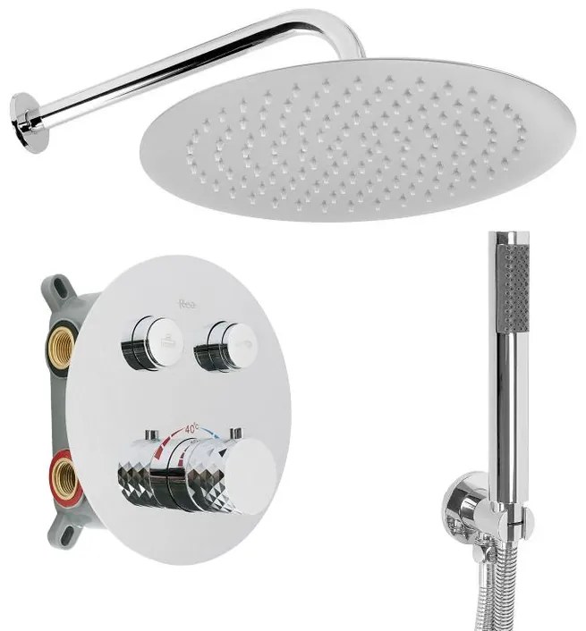 Set de dus incastrat Rea Lungo Diamond crom + BOX