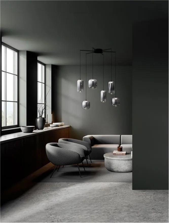 Lustra cu 6 pendule LED design modern AELIA