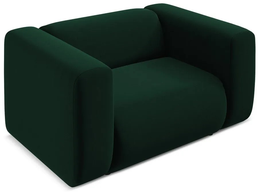 Fotoliu verde închis cu tapițerie din catifea Ekahi – Makamii