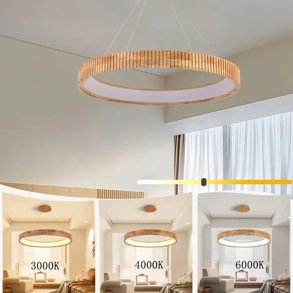 Brilagi - Lustră LED FALCON WOOD MODERN, suspendată pe cablu, LED/60W/230V, Ø 80 cm, lemn