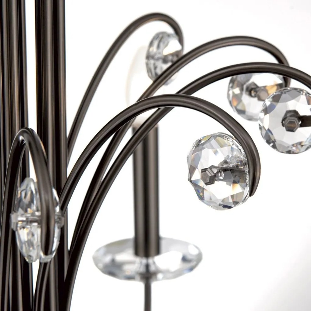Candelabru stil clasic cu cristal K9 ARIANE 10L nickel inchis