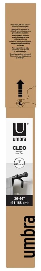 Galerie de perdea negru-mat extensibilă din oțel 91 - 168 cm Cleo – Umbra