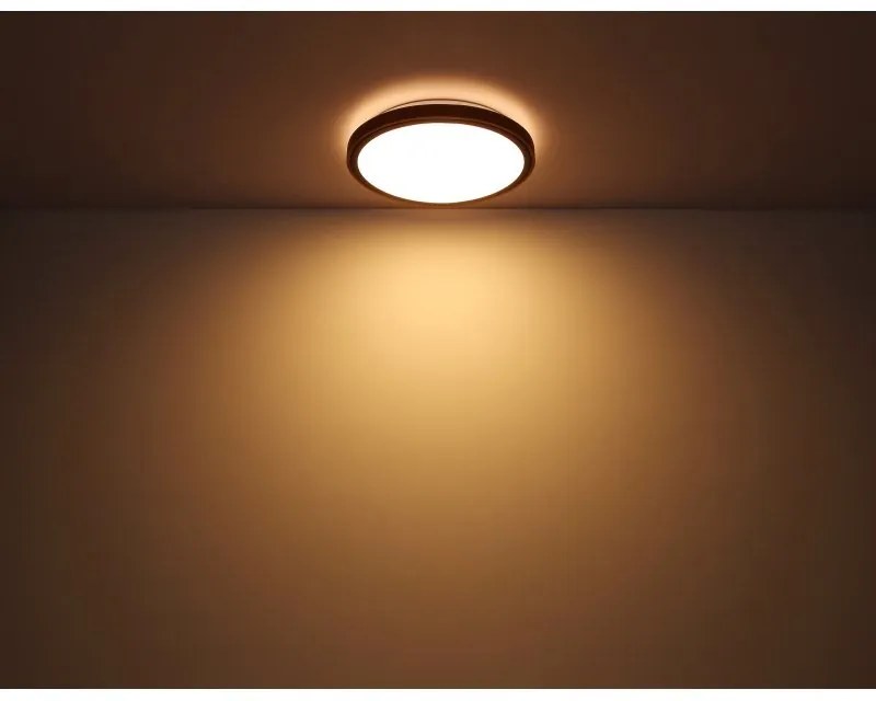 Plafoniera LED cu aspect lemn design modern Bruno maro 30,7cm 12W