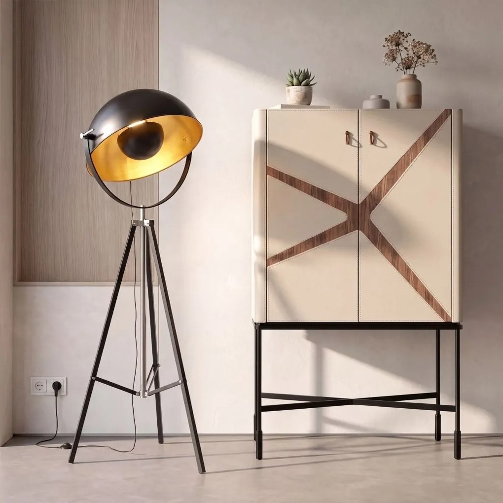 Lampa de podea cu trepied design industrial Black steel