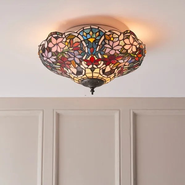Endon 70709 - Plafonieră Tiffany SULLIVAN 2xE27/60W/230V Ø 40 cm