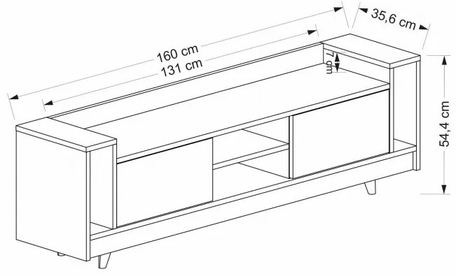 Comoda TV Tyler - Antracit, Oak