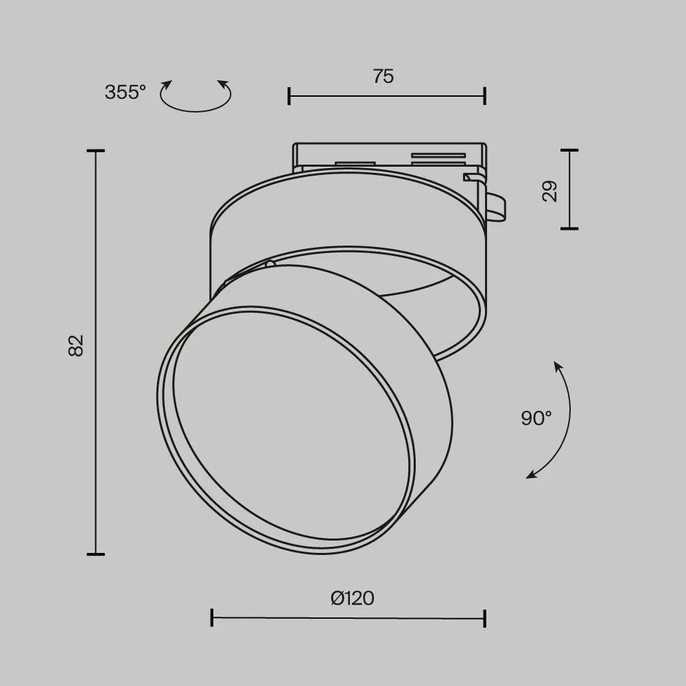 Spot LED, accesoriu pentru sinele monofazate Unity, ONDA 3000K alb