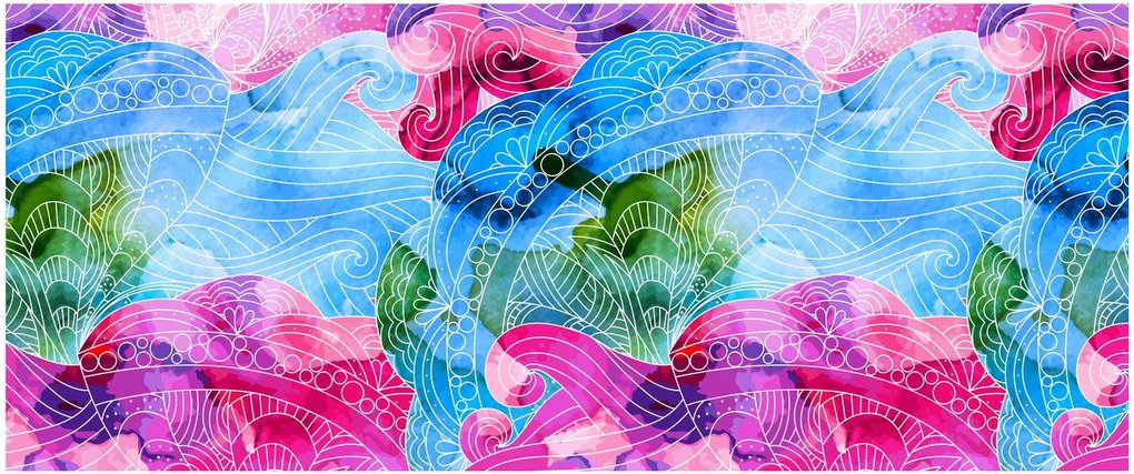 Tablou - Valuri colorate (120x50 cm)