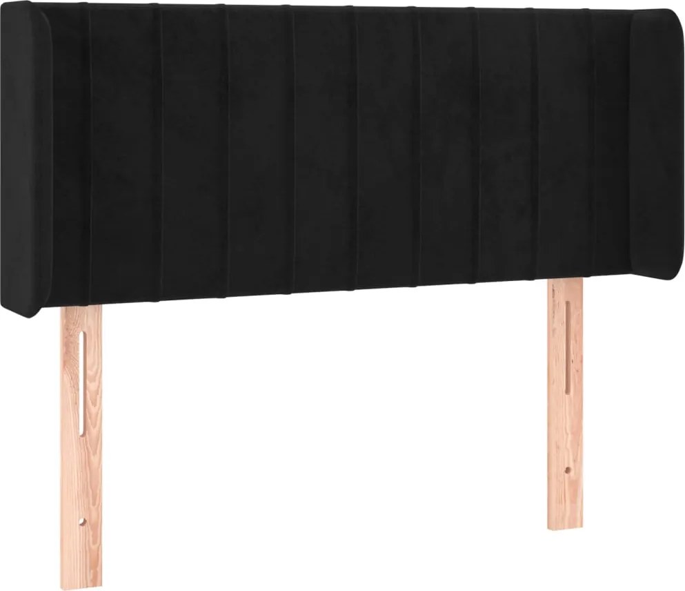 vidaXL Tăblie de pat cu aripioare negru 83x16x78/88 cm catifea