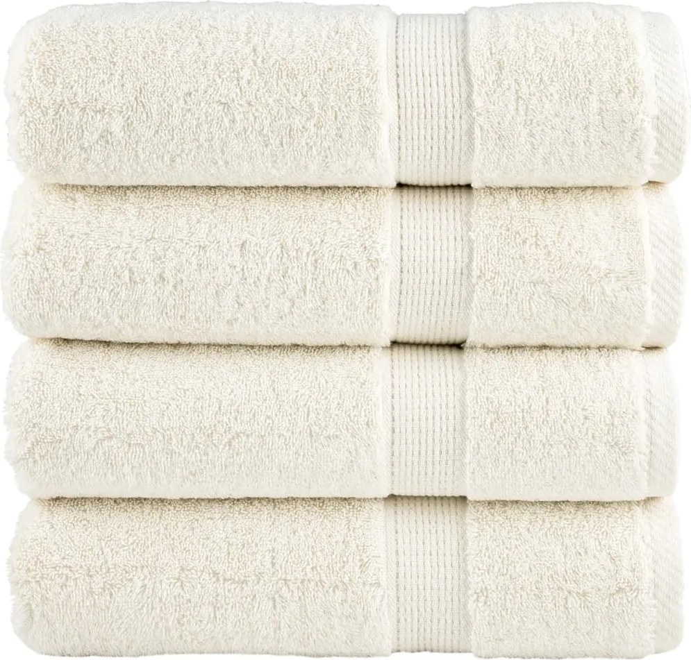 vidaXL Prosoape de duș premium SOLUND 4 buc. crem 70x140 cm 600 gsm