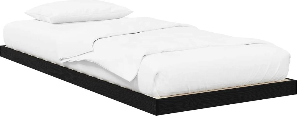 vidaXL Cadru de pat de podea Stejar Negru 100 x 200 cm Lemn compozit