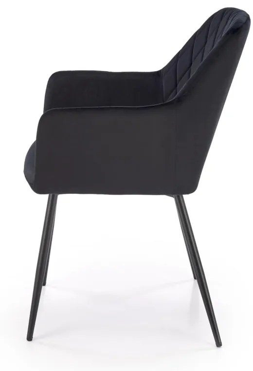 Scaun K558 velvet negru