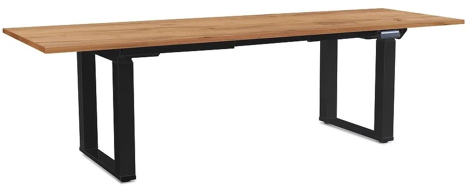 Masă înălțime reglabilă OfficeTech Strong 240 x 80 cm, picioare negre, stejar kraft