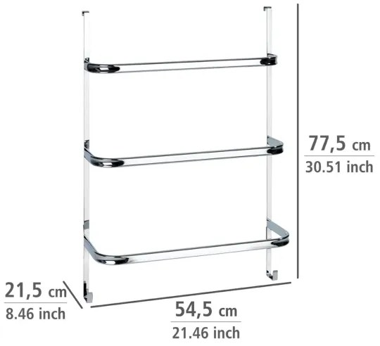 WENKO 24025100 - Suport pentru prosoape IRPINIA, 54,5 x 77,5 cm, crom lucios