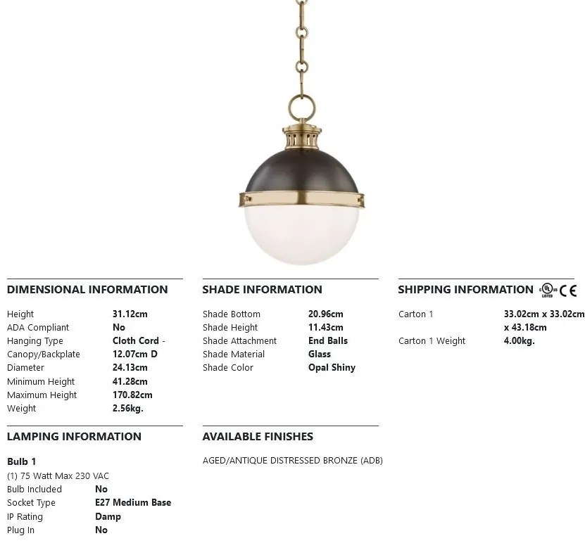 Pendul LUX design clasic LATHAM small