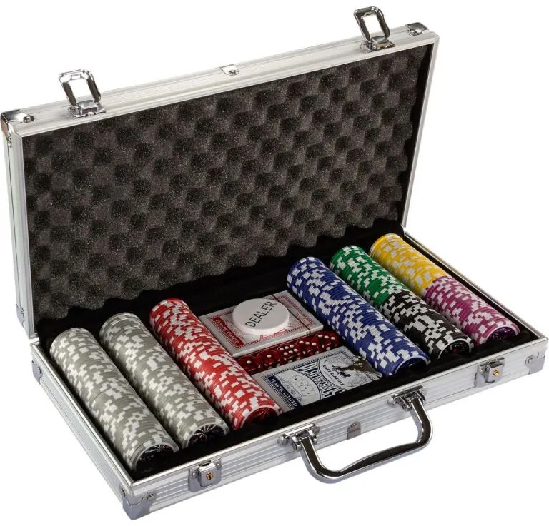 Set de poker GamesPlanet, 300 de jetoane laser Ultimate