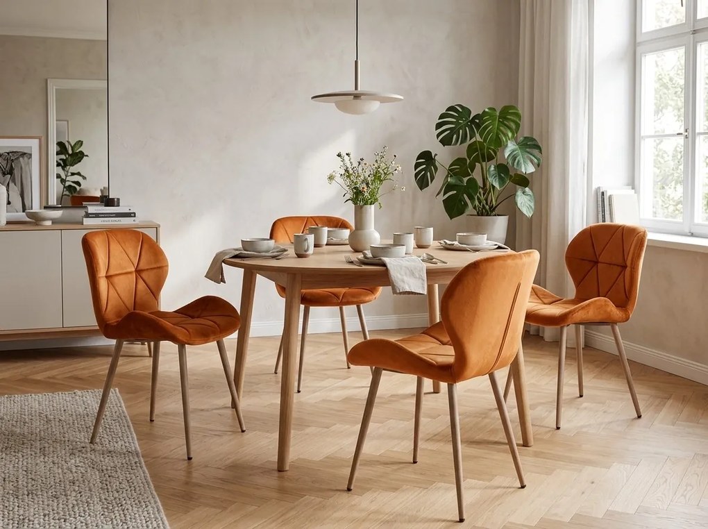 Scaun de sufragerie MANGO VELVET, teracota