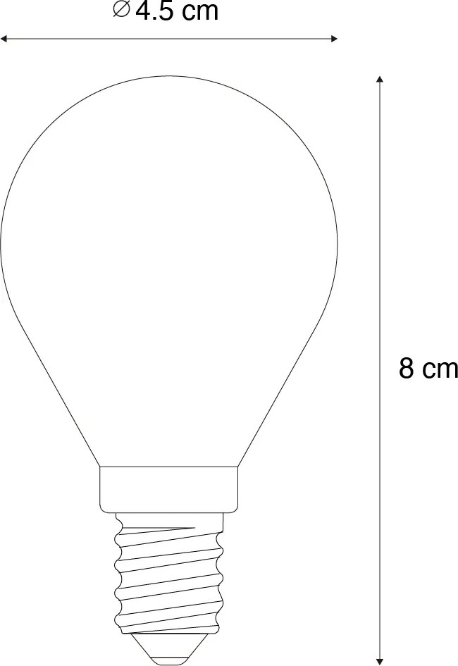 Set de 5 becuri LED E14 reglabile P45 sticlă transparentă 3W 250 lm 2200K