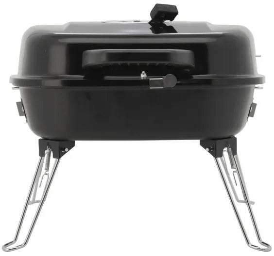 Grătar portabil cu cărbuni, negru