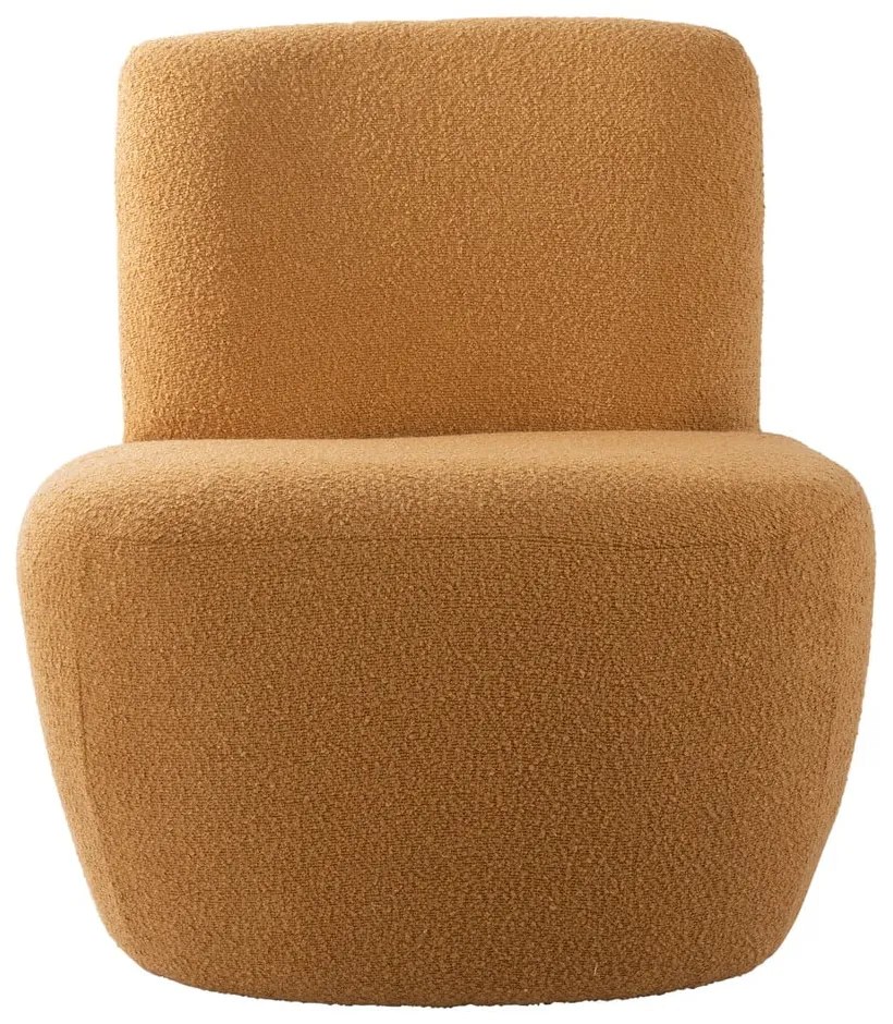 Fotoliu galben cu tapițerie din țesătură bouclé Ada – Leitmotiv