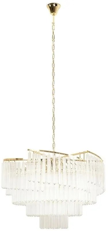 Lustra suspendata metal auriu si sticla LUMA 80