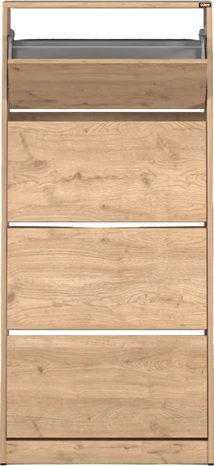 Dulap Pantofi Inalt Adore XL – Pantofar cu Adancime Slim (26 cm) pentru Hol, 4 Compartimente Rabatabile, Capacitate 24 Perechi